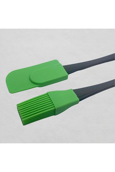 Dore Voir 2-Piece Egg Brush and Stripping Spatula with Silicone Tip Acrylic Handle - Light Green Color
