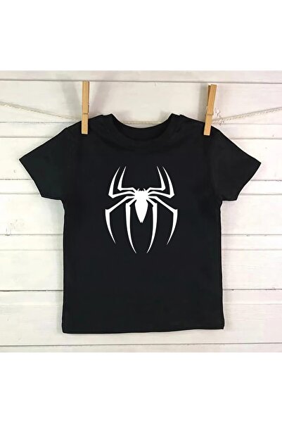 MECH BUTİK Tricou negru unisex cu imprimeu păianjen