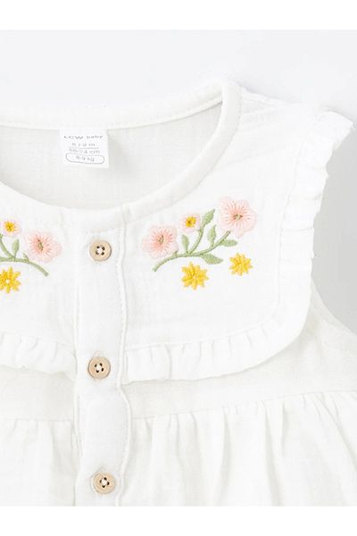 LC Waikiki LCW Baby - فستان برقبة دائرية وطبعة زهور للفتيات الصغيرات