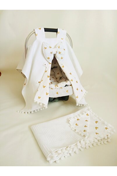 Wenaris غطاء عربة أطفال مزدوج الجوانب - وسادة وسرير وبطانية لعربة الأطفال