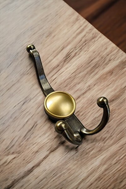 Dizaynhouse Boncuk Askı Portmanto Askısı Kapı arkası Askılık, Siyah, Antik Sarı ve Gold Renk Kıyafet Askısı