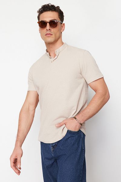 Trendyol Collection Μπλουζάκι με κουμπιά γιακά με πέτρα κανονική/κανονική κοπή TMNSS24PO00018