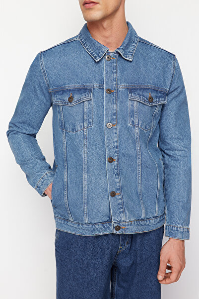 Trendyol Collection Μπλε μπουφάν κανονικής εφαρμογής TMNSS22CE0161