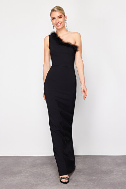 Trendyol Collection Black Long Otrish Evening Dress - TPRSS24AE00160