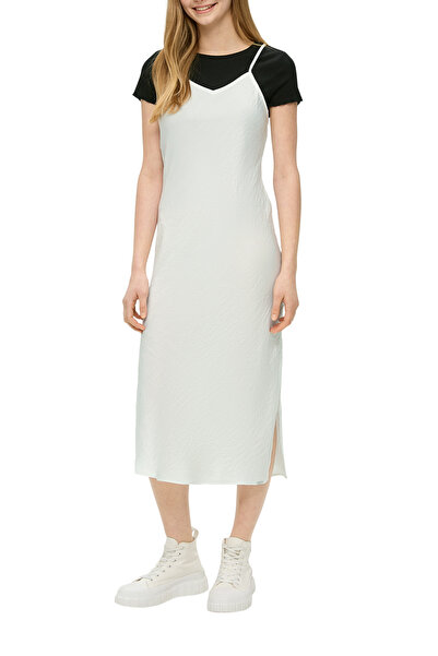 QS by s.Oliver Kleid, kurz, V-Ausschnitt, Spaghettiträger