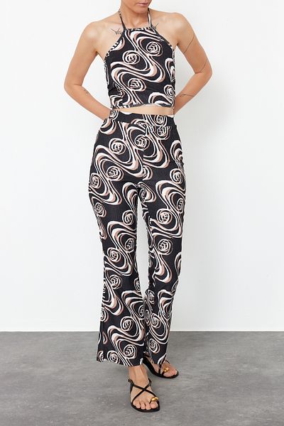 Edit by Trendyol Multicolored Regular Knitted Top and Bottom Set TEDSS24AU00014