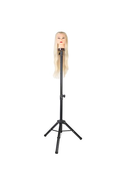 KONAK PERUK Metal Tripod For Hairdresser Training Mannequin - Black With Carrying Bag
