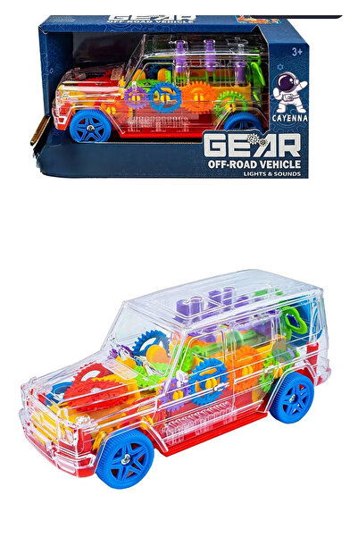 cayenna Oyuncak Haraketli Müzikli Ve Işıklı Şeffaf Jeep Araba 20 Cm