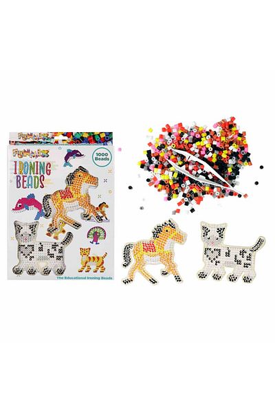 Sunman Iron-on Bead Set 1000 Pieces Cat and Zebra Shaped