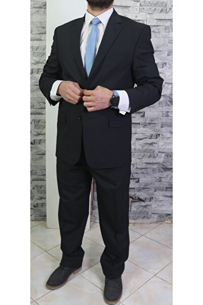 Bilgiçler Erkek Siyah  kılasik kesim  Mono Yaka Takım Elbise
