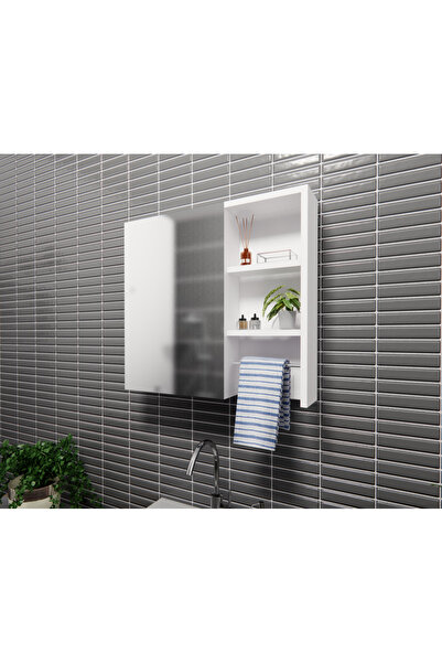 ARTEL MOBİLYA HAVLU ASKILI AYNALI BANYO ÜST DOLABI & KAĞIT PEÇETE ASKILI BANYO DOLABI