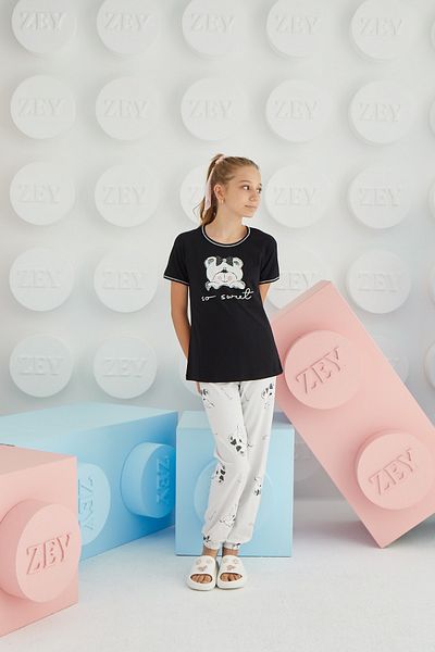 ZEYZEY 8614 Комплект пижама с щампа за момиче, сервитьор