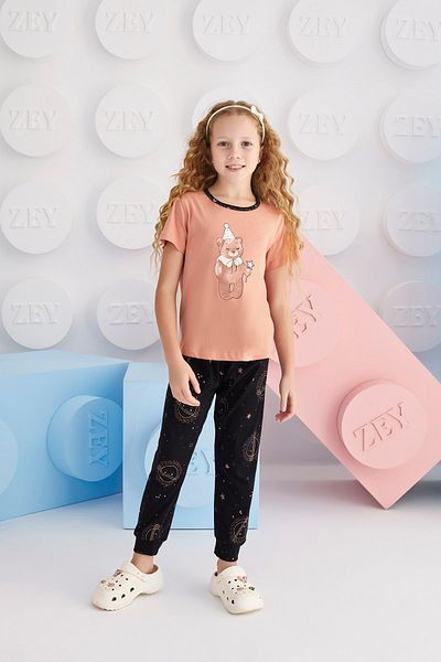 ZEYZEY 8632 Комплект пижама с щампа за момиче