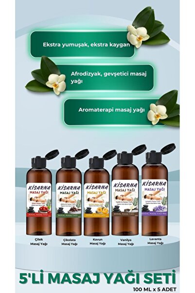 Kisarna Vücut Bakım Aromatik Masaj Yağı, 5 Adet Kokulu Fantezi Masaj Yağları ...