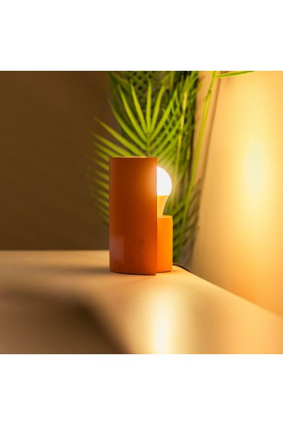 TABART Orange "Luma" Decorative Desktop Concrete Sconce - Wired Led Bulb Gift