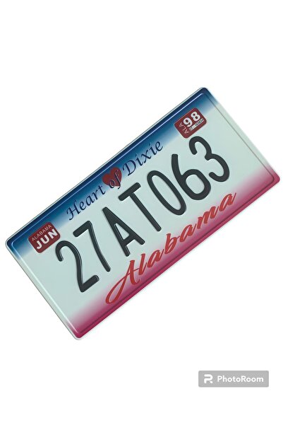 İKTUNING ALABAMA AMERİKA DEKORATİF PLAKA ( 29 CM 14 CM )