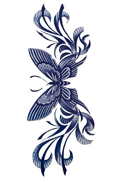 Barly 30 Gün / 1 Ay Kalıcı Kelebek Figürlü Geçici Dövme Tattoo(24 SAAT IÇERİS...