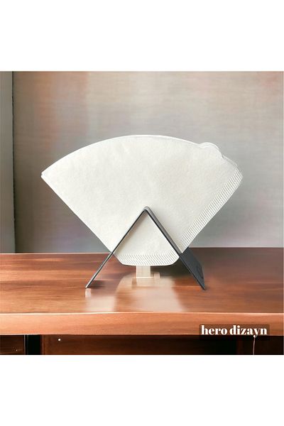 HERO DİZAYN Filter Coffee Paper Holder - Stand Apparatus - Decorative Metal Napkin Holder