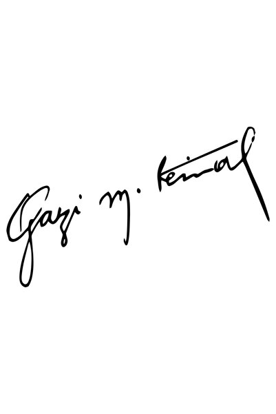 HMNL Siyah 20 Cm Gazi M.kemal Atatürk Imza Sticker Oto, Araba Sticker