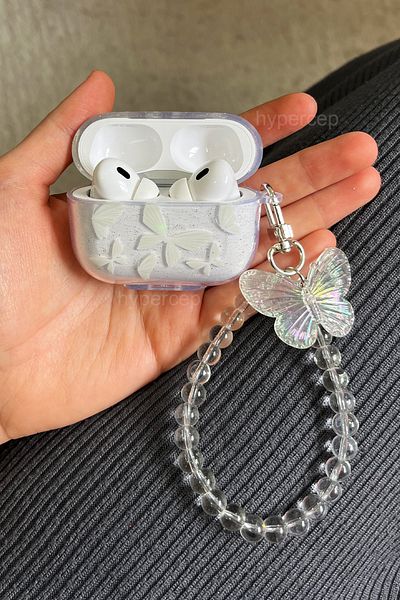 WANNA PROTECT Airpods Pro و Airpods Pro 2حافظة سماعات Airpods من السيليكون الشفاف المتوافق مع الفراشات