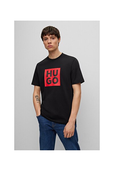 HUGO Organik Pamuk Tişört Logo Baskılı