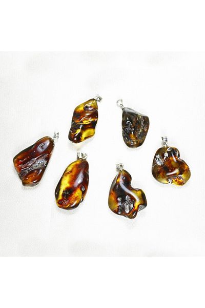 ILGIN DOĞAL TAŞ TAKI Genuine Drop Amber Pendant