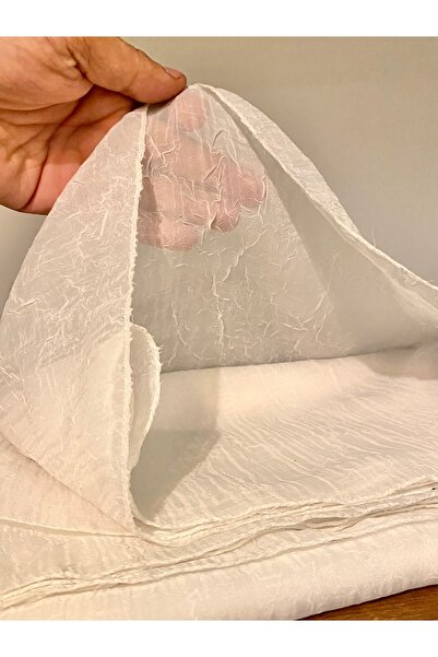 Bayır Krinkıl Tül Beyaz Kumaş 300x85 Cm