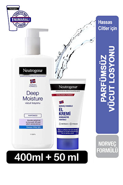 Neutrogena Hassas Ciltler Için Parfümsüz Vücut Losyonu Deep Moisture 400 Ml +...