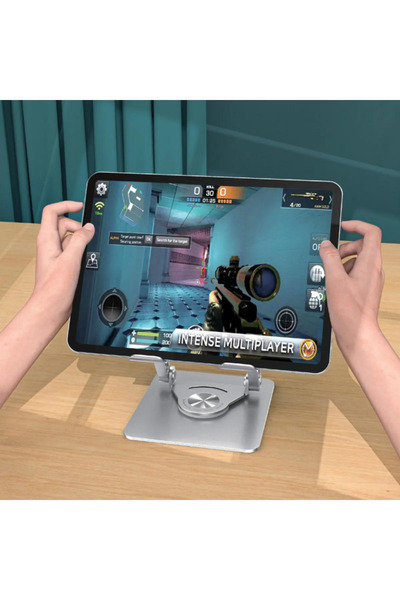 HEJARON LOBO Αλουμινένια πτυσσόμενη βάση για φορητό υπολογιστή, tablet και τηλέφωνο, επαγγελματική, 360 μοίρες, με αντιολισθητική βάση 12.9