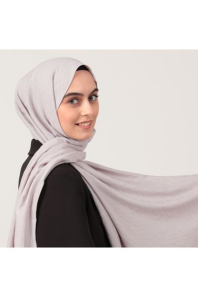 ipekistanbul Şal din bumbac proaspăt cu model în V - alb ca gheaţă