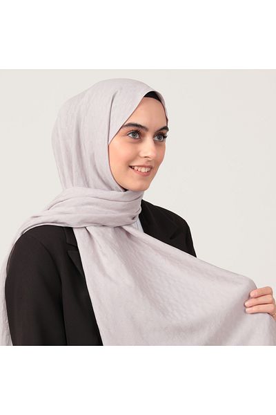 ipekistanbul Şal din bumbac proaspăt cu model în V - alb ca gheaţă