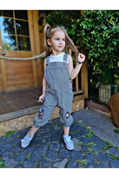 İPEK KİDS İPEKKİDS GIRL GABARDIN JUMPSUIT SUPREME TSHIRT 2-PIECE COMBINATION