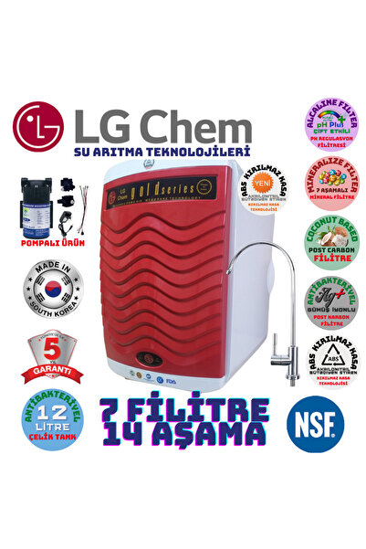 light gastro Lg Chem Pompalı Kırmızı Renk 12 Litre 14 Aşama 7 Filitre Ters Oz...