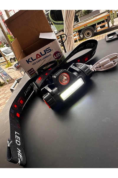 SUAKAR TİCARET Klaus Mıknatıslı Şarjlı Kafa Feneri Lityum Lion Pilli Cob LED ...