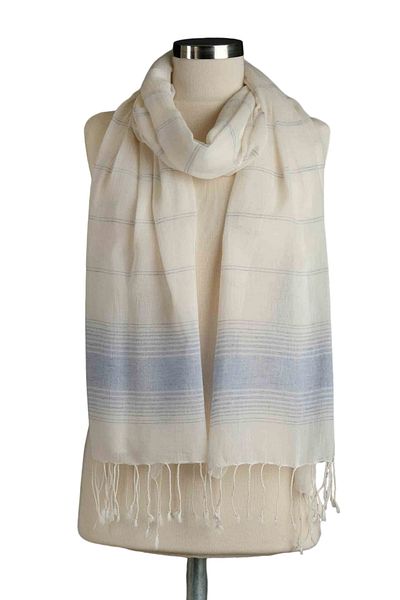 Dosimira Navy Scarf with Melange Linen