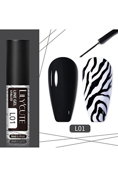 LilyCute Lily Cute Nail Art Çizim Ojesi (uv Gel) Siyah 53335-01