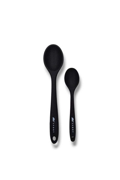 CEPHOME Set of 2 silicone spoons (20 - 27,5 cm) BLACK