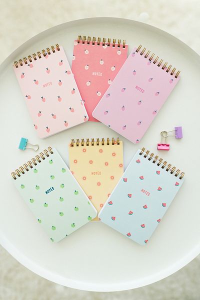 Matt Notebook مجموعة مكونة من 6 قطع من لوحات مذكرة للجيب بالفواكه