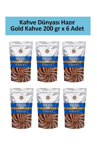 Kahve Dünyası 6 Pieces Gold Instant Coffee - 200 gr x 6 Pieces