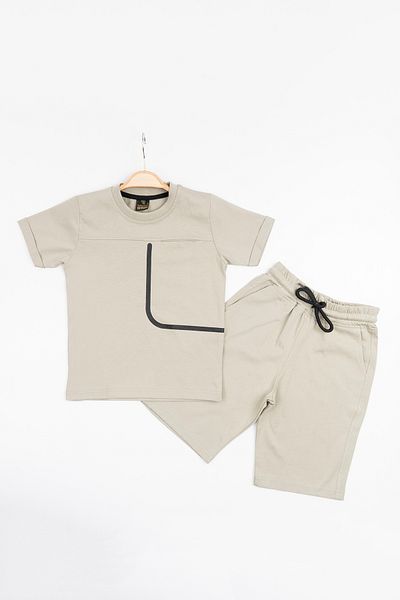 BARKOD KİDS Barcode Kids 100% Cotton Two Pieces Set T-shirt and shorts Male Child HLK506070184