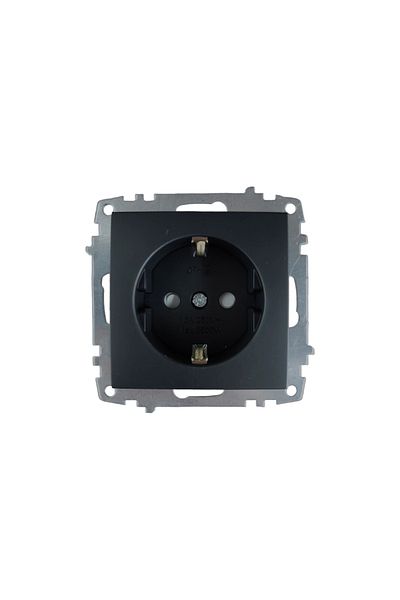 ELBİ Elbi Zena Black Child Proof Grounded Socket Frameless