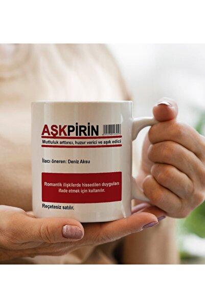 Bk Gift Kişiye Özel Komik İlaç Tasarımlı Beyaz Kupa Bardak-1, Arkadaşa Hediye...