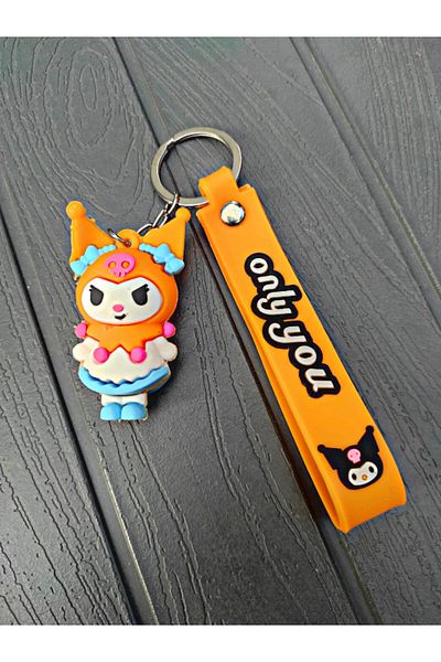 TÜKKAN ACCESSORİES Anime Keychain Orange Kuromi Sanrio Character Keychain Bag And Wallet Ornament-Keychain56