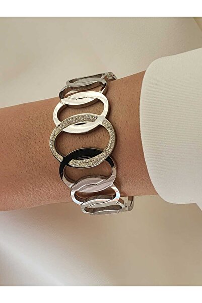 ZÜLİSCH مشبك فولاذي موديل حجر فضي ستانلس