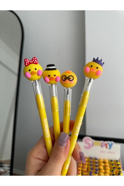 Planet Butik Kawaii Duck Laying Egg Pencil Set of 4