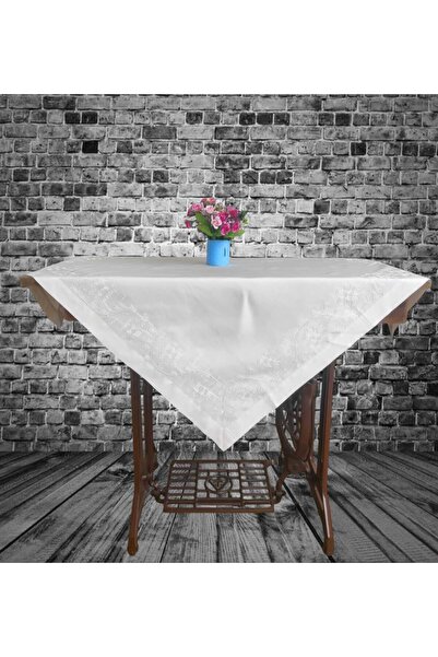 denizli hatırası مفرش طاولة بولدان حرير مطرز بالزهور مقاس 90x90 سم