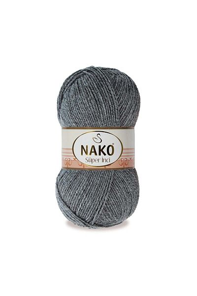NAKO Dark Gray Super Pearl 193 Hand Knitted - 100 Gr.