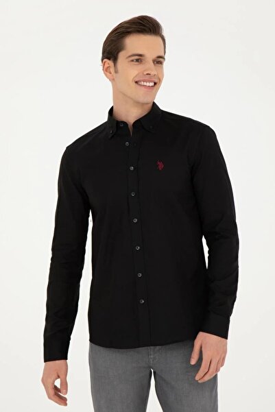 U.S. Polo Assn. Erkek Siyah Uzun Kollu Basic Gömlek