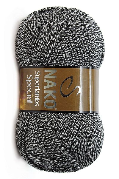 NAKO Nako Superlambs Special 3086 - 5 Pieces Black and White