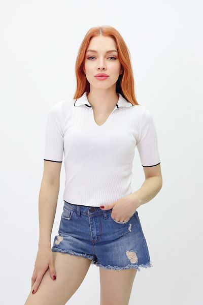 Get Crazy Tricotaj Pulover cu guler cămașă